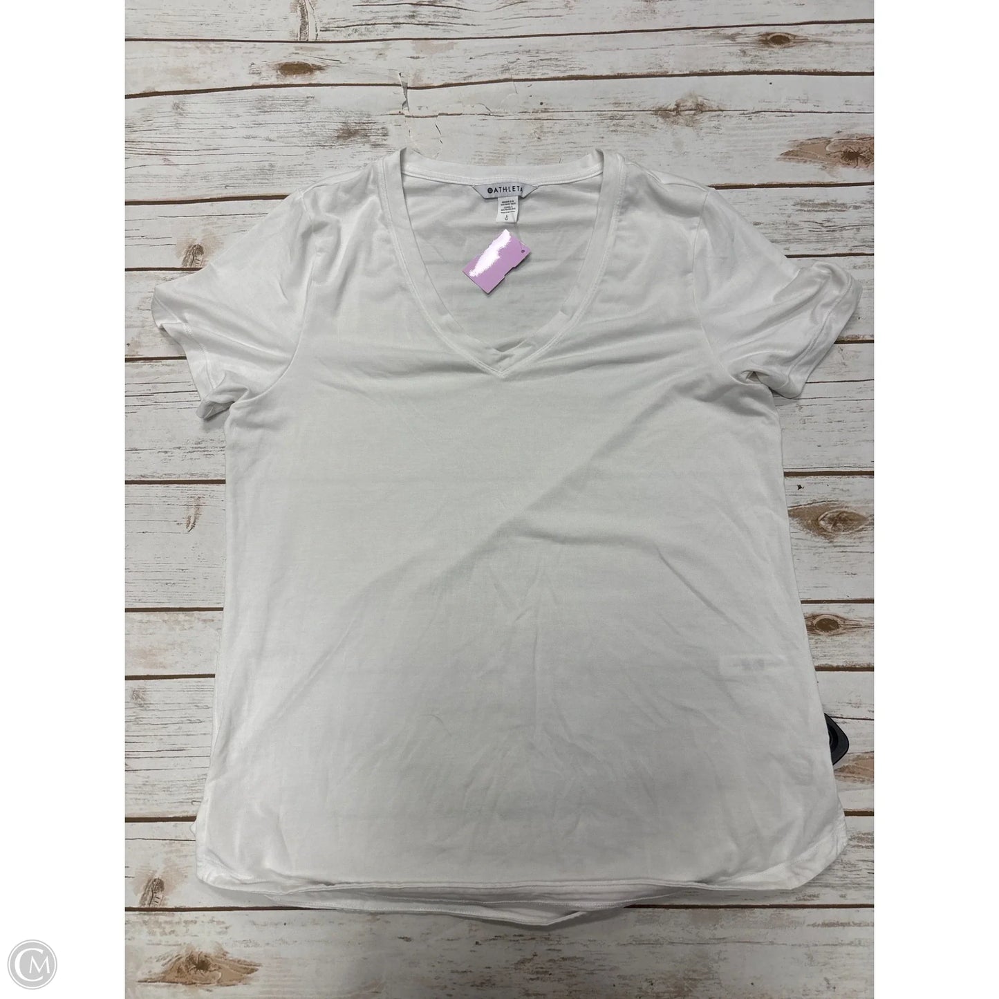 Athletic Top Short Sleeve By Athleta In White, Size: L