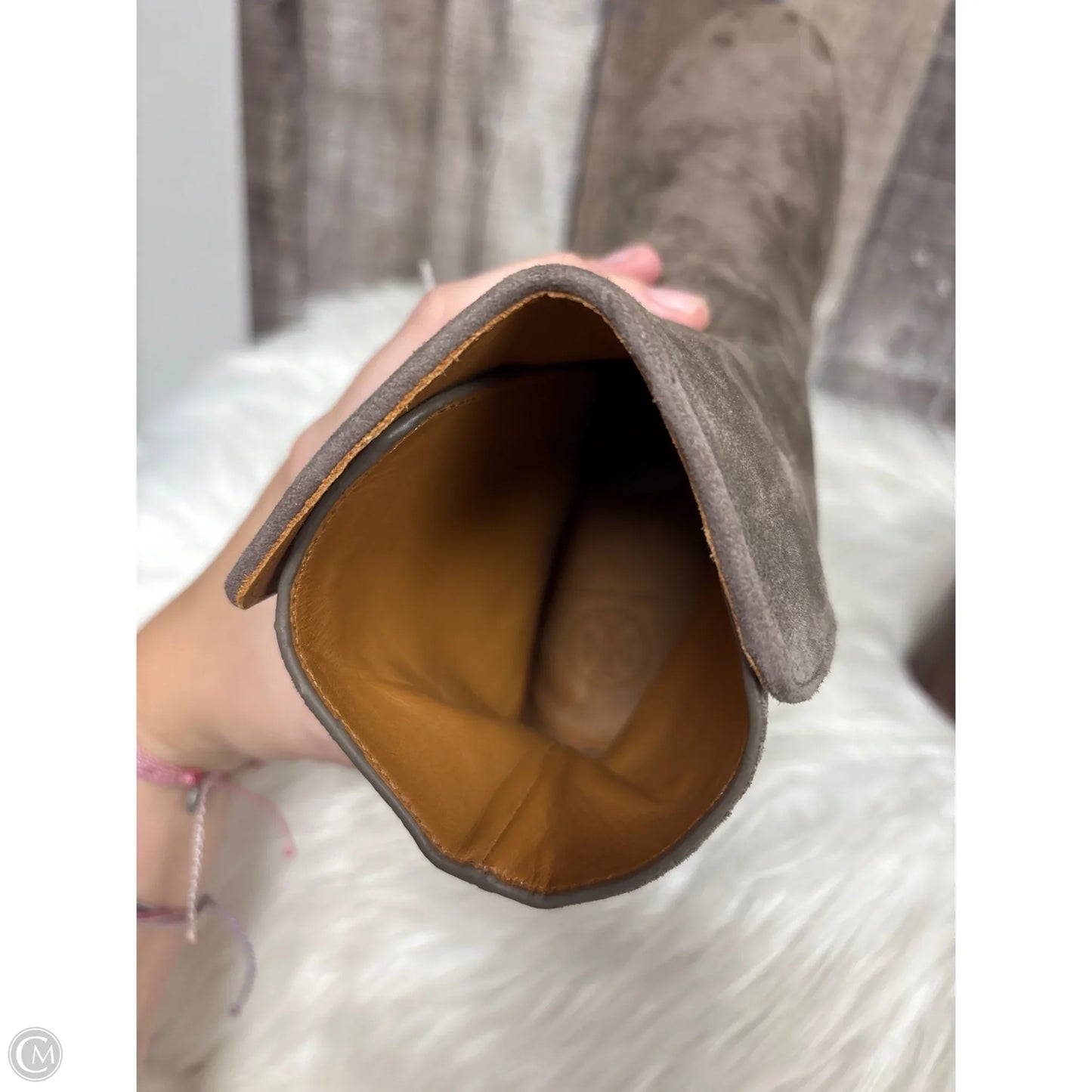 Boots Designer By Tory Burch In Taupe, Size: 8