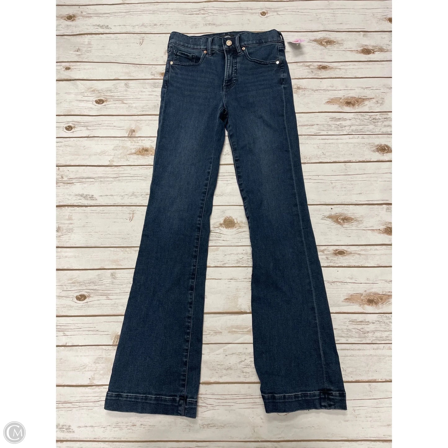 Jacket Shirt By Express In Blue Denim, Size: 2