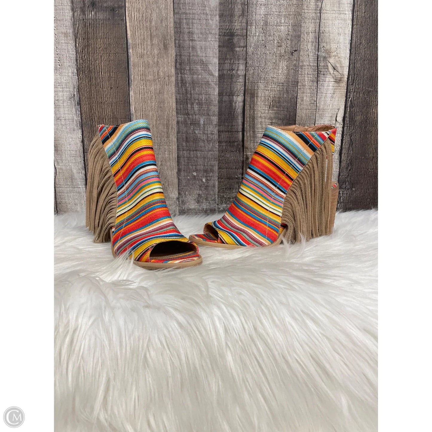 Sandals Heels Block By Very Volatile In Multi-colored, Size: 7