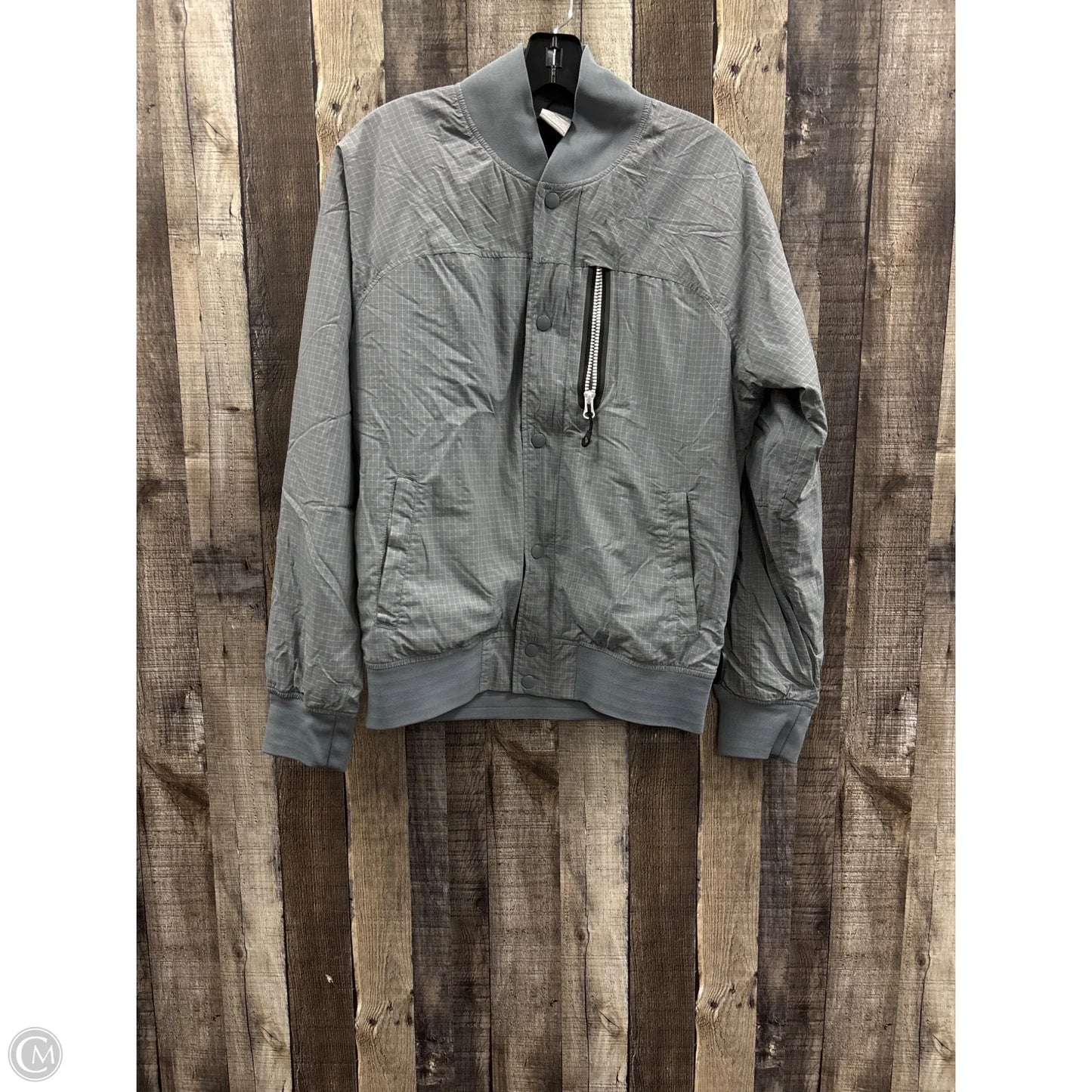 Athletic Jacket By Nike In Grey, Size: S