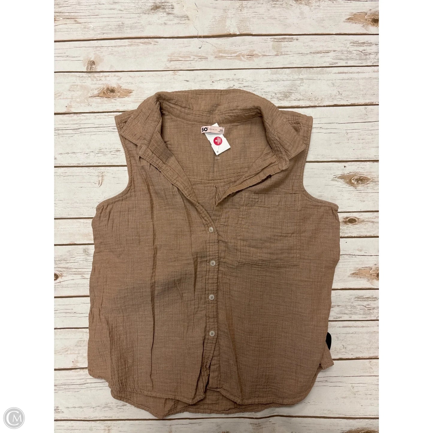 Top Sleeveless By So In Tan, Size: Xxl