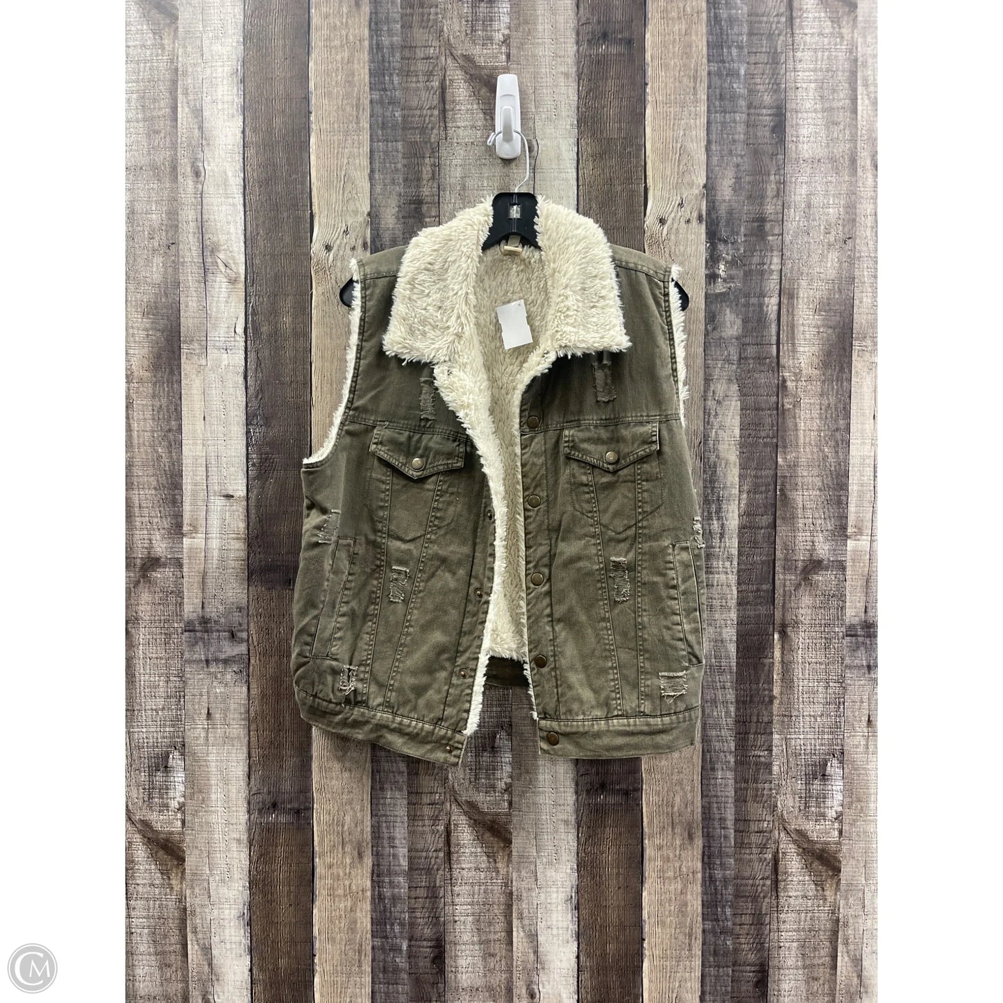 Vest Faux Fur & Sherpa By Cme In Leopard Print, Size: L