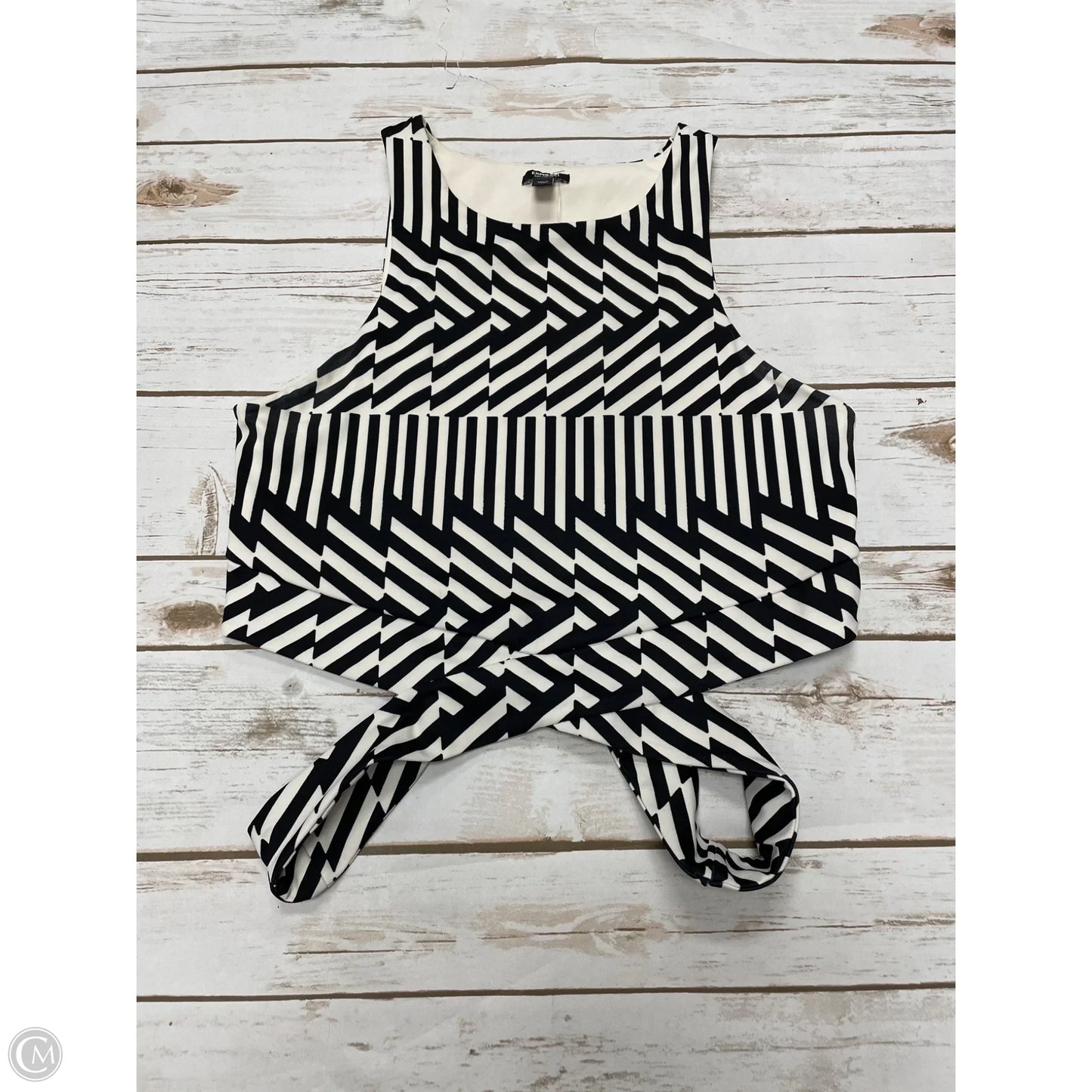 Top Sleeveless By Express In Black & White, Size: M
