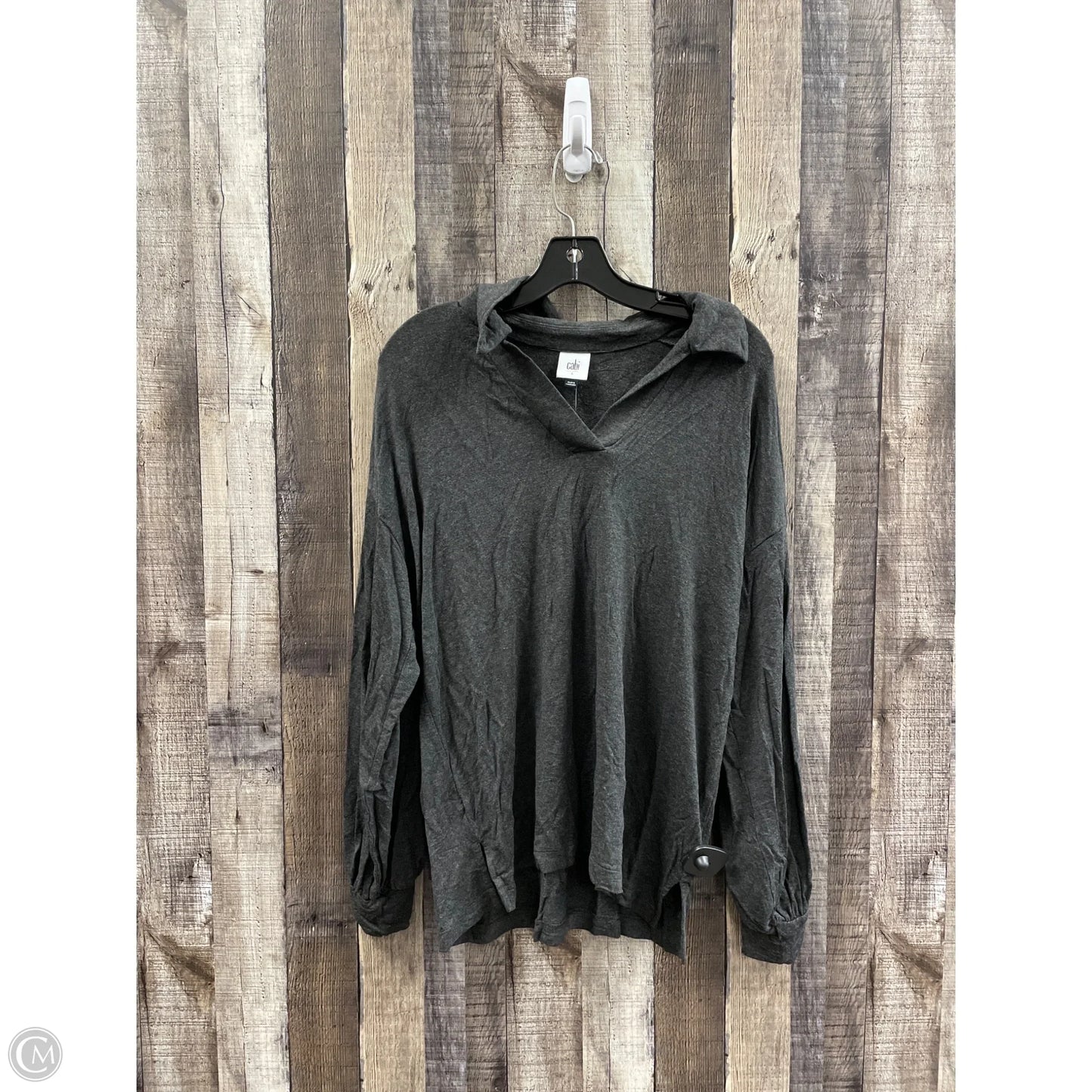 Top Long Sleeve By Cabi In Grey, Size: S