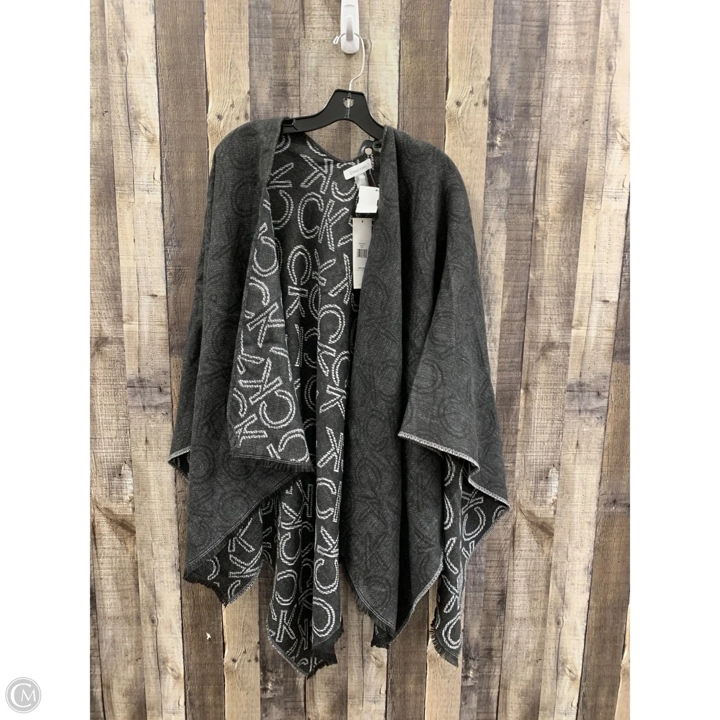 Cardigan By Calvin Klein In Grey & White, Size: Osfm