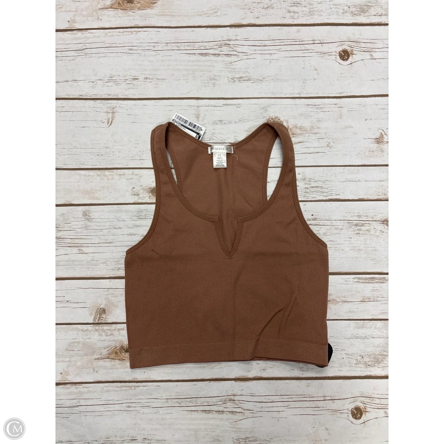 Top Sleeveless By Bozzolo In Tan, Size: S