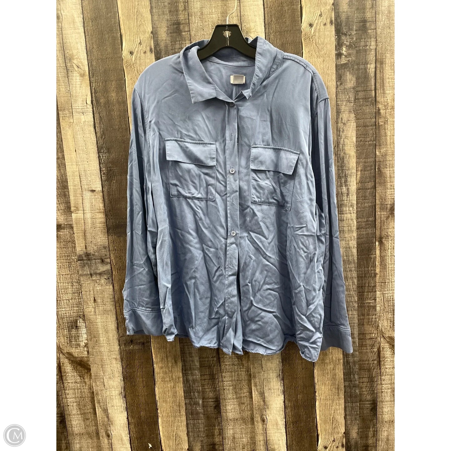 Top Long Sleeve By Chicos In Blue, Size: Xxl