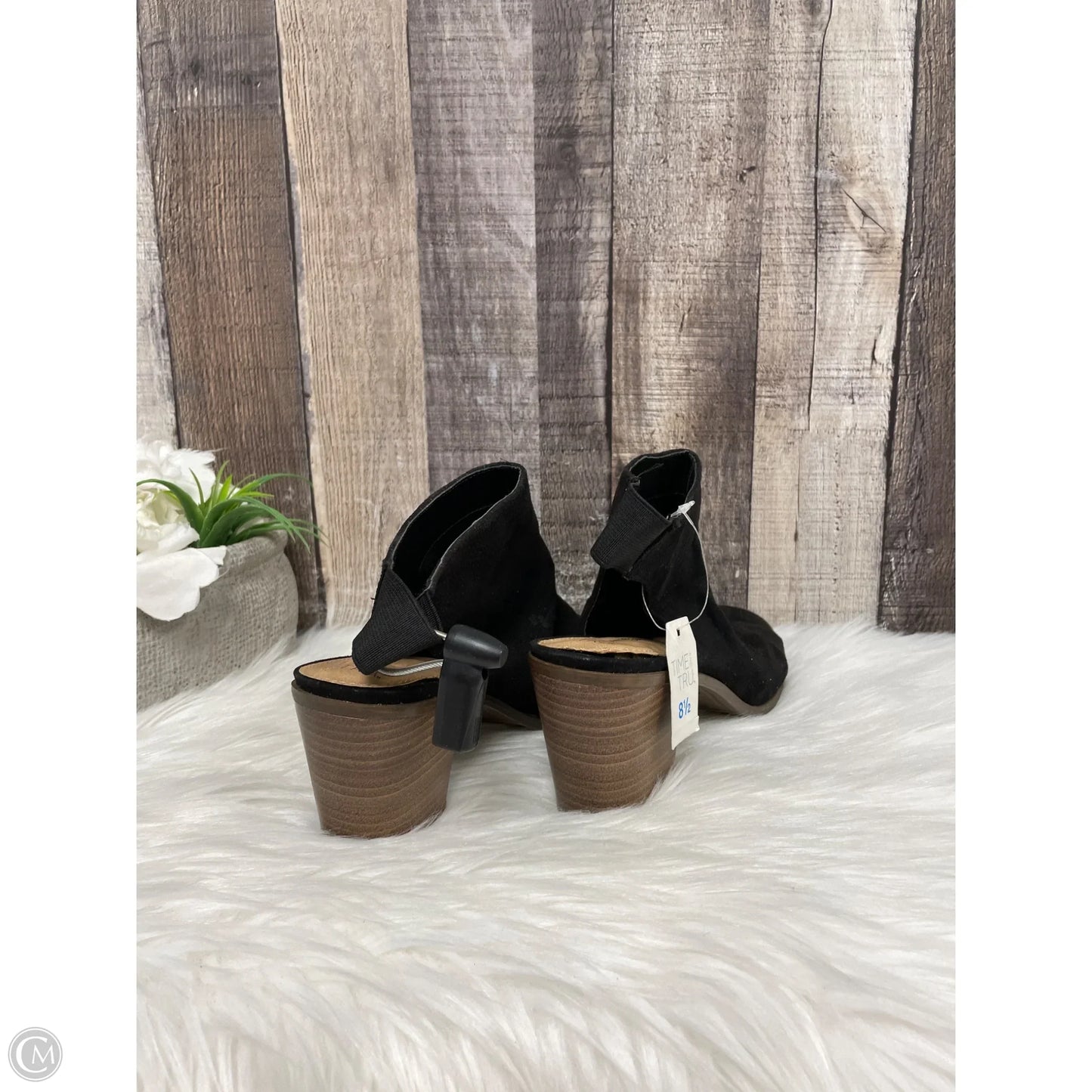 Sandals Heels Kitten By Time And Tru In Black, Size: 8.5