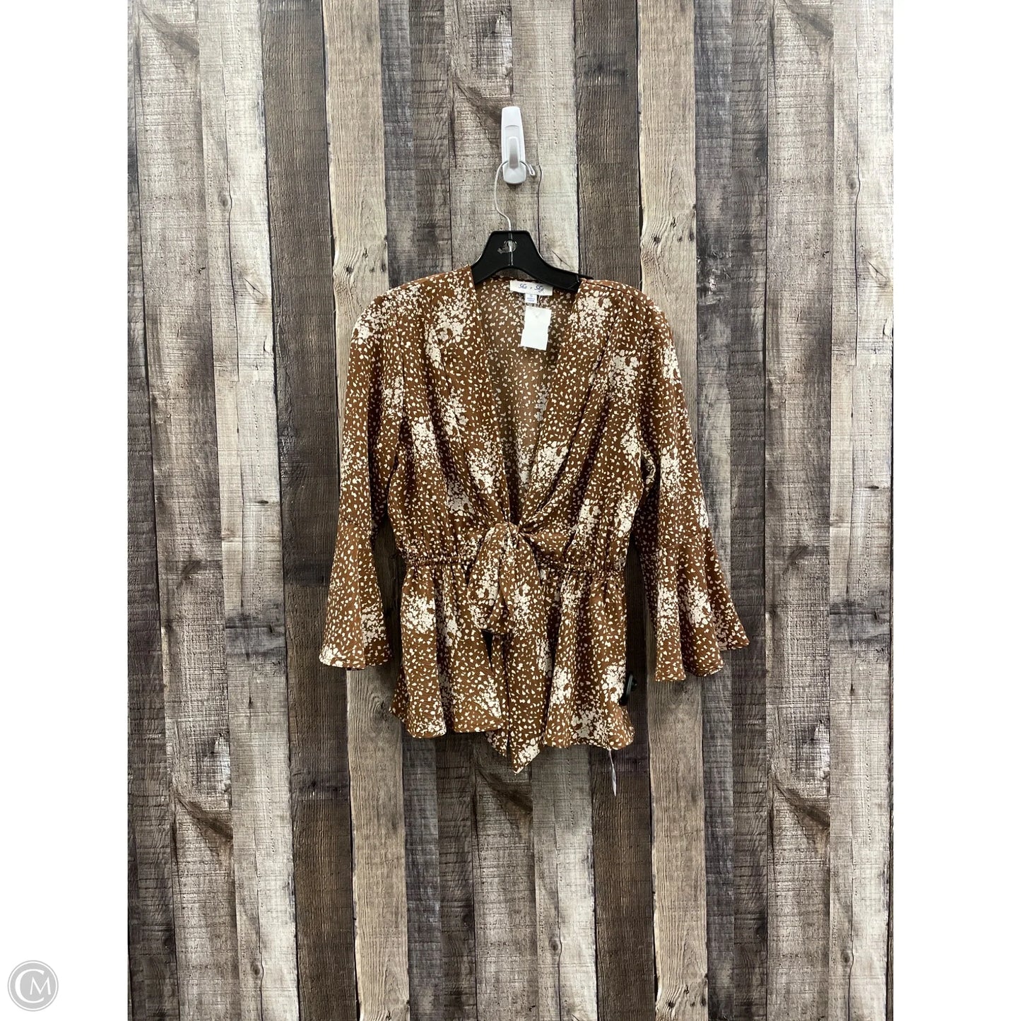 Top Long Sleeve By She + Sky In Bronze, Size: S