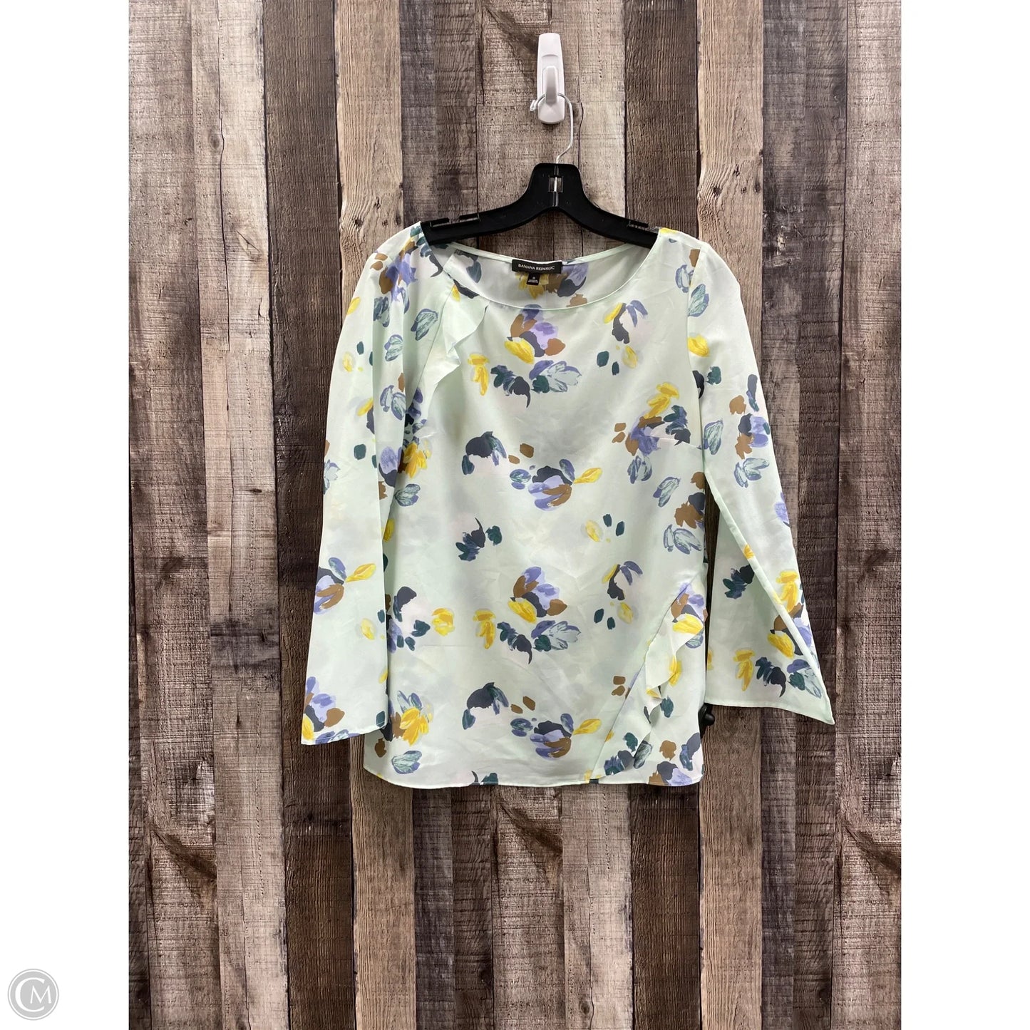 Top Long Sleeve By Banana Republic In Green, Size: S