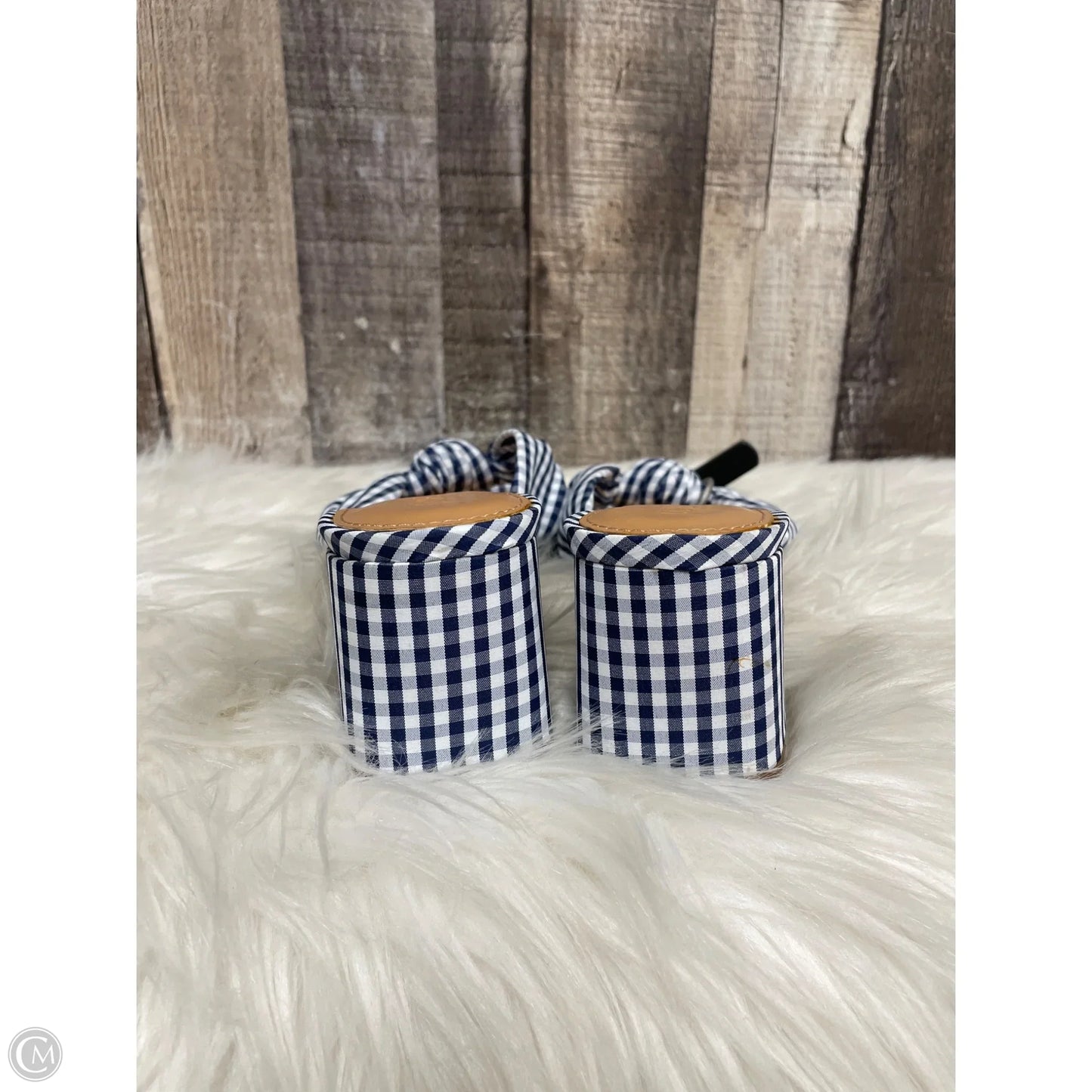 Sandals Heels Kitten By J. Crew In Plaid Pattern, Size: 7.5