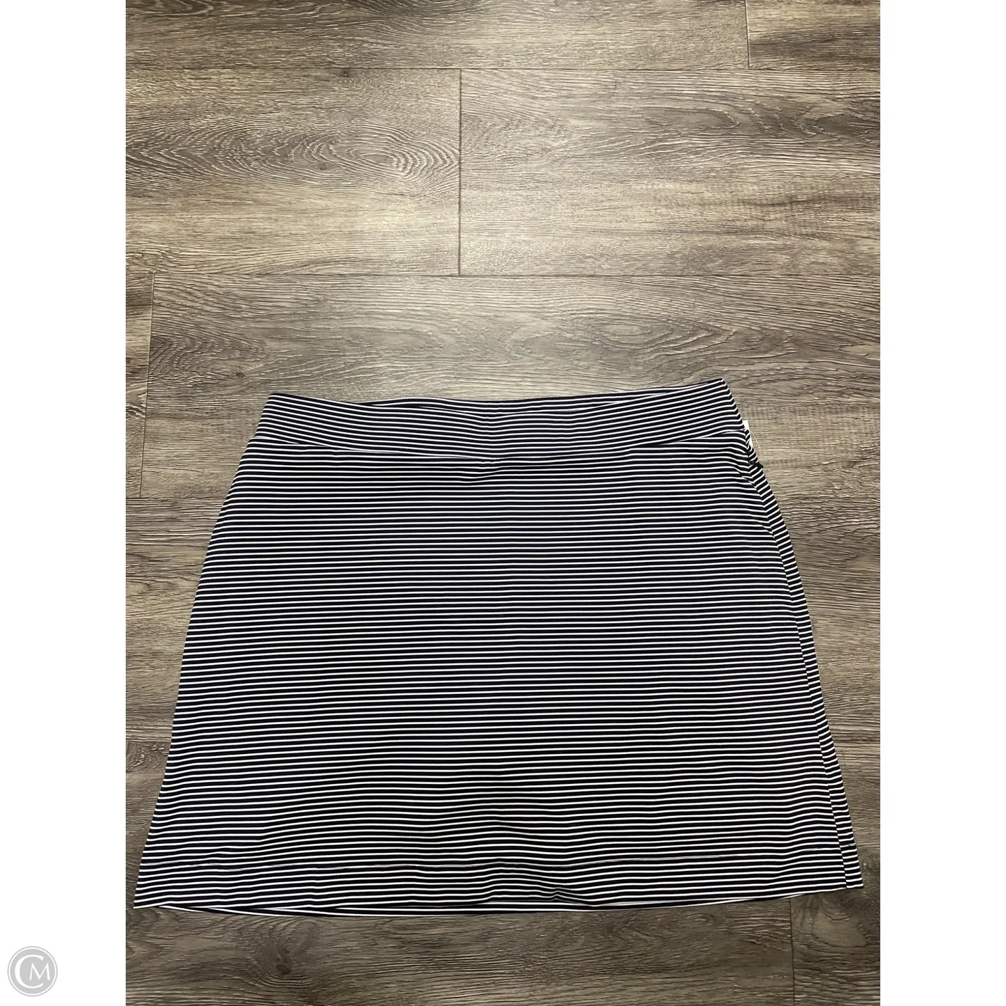 Athletic Skirt By Chicos In Striped Pattern, Size: L