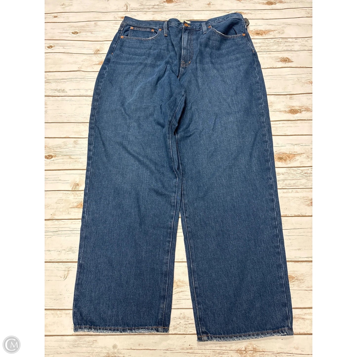 Jeans Straight By Madewell In Blue Denim, Size: 16