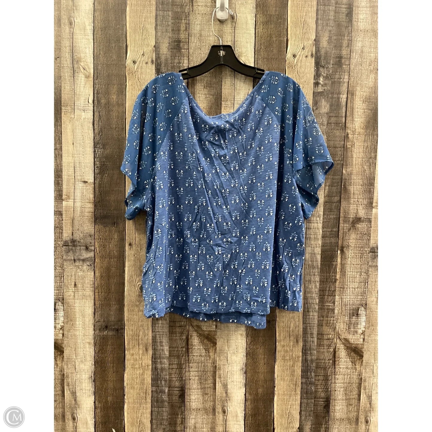 Top Short Sleeve By Lucky Brand In Blue, Size: 3x