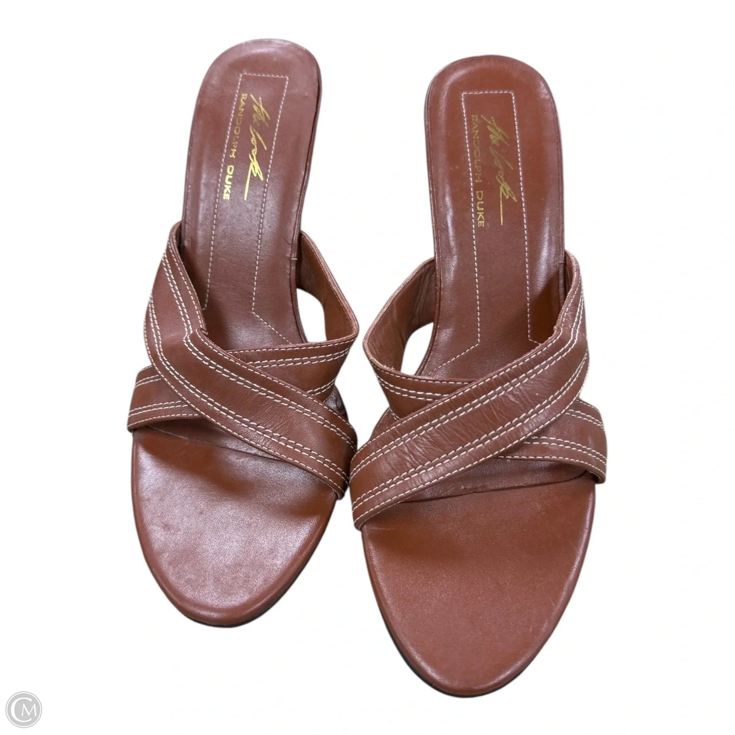 Sandals Heels Block By Clothes Mentor In Brown, Size: 9