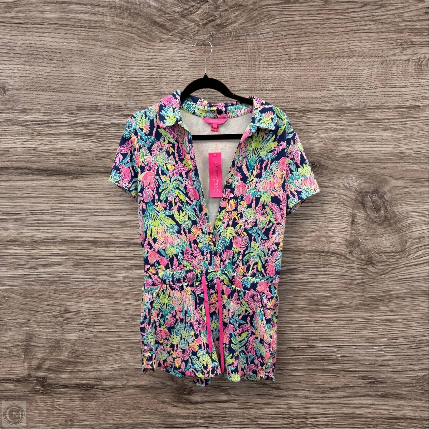 Romper Designer By Lilly Pulitzer In Blue & Pink, Size: L