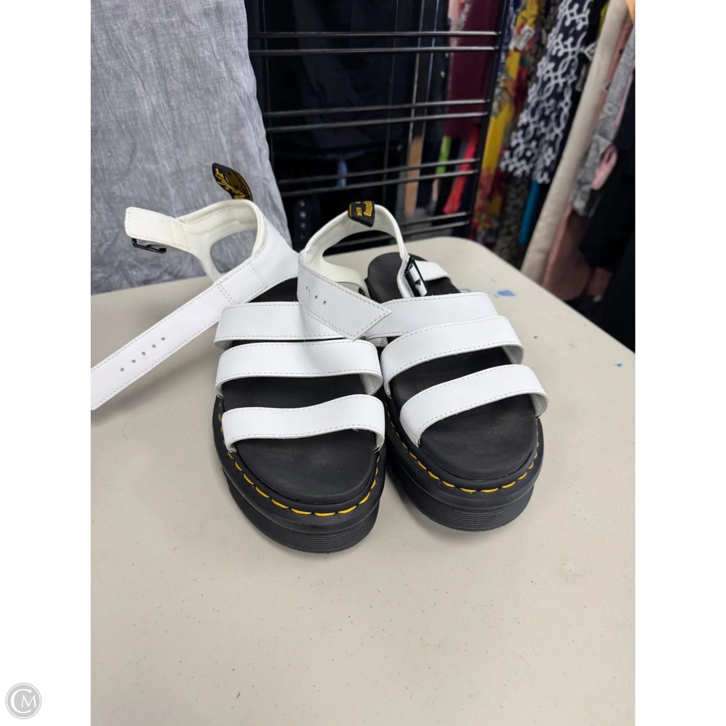 Sandals Heels Platform By Dr Martens In White, Size: 10