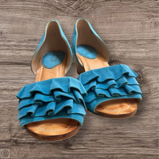 Sandals Heels Wedge By Clothes Mentor In Teal, Size: 9