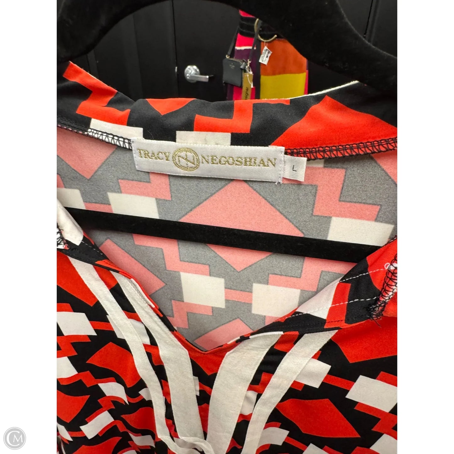 Dress Casual Short By Tracy Negoshian In Black & Red, Size: L