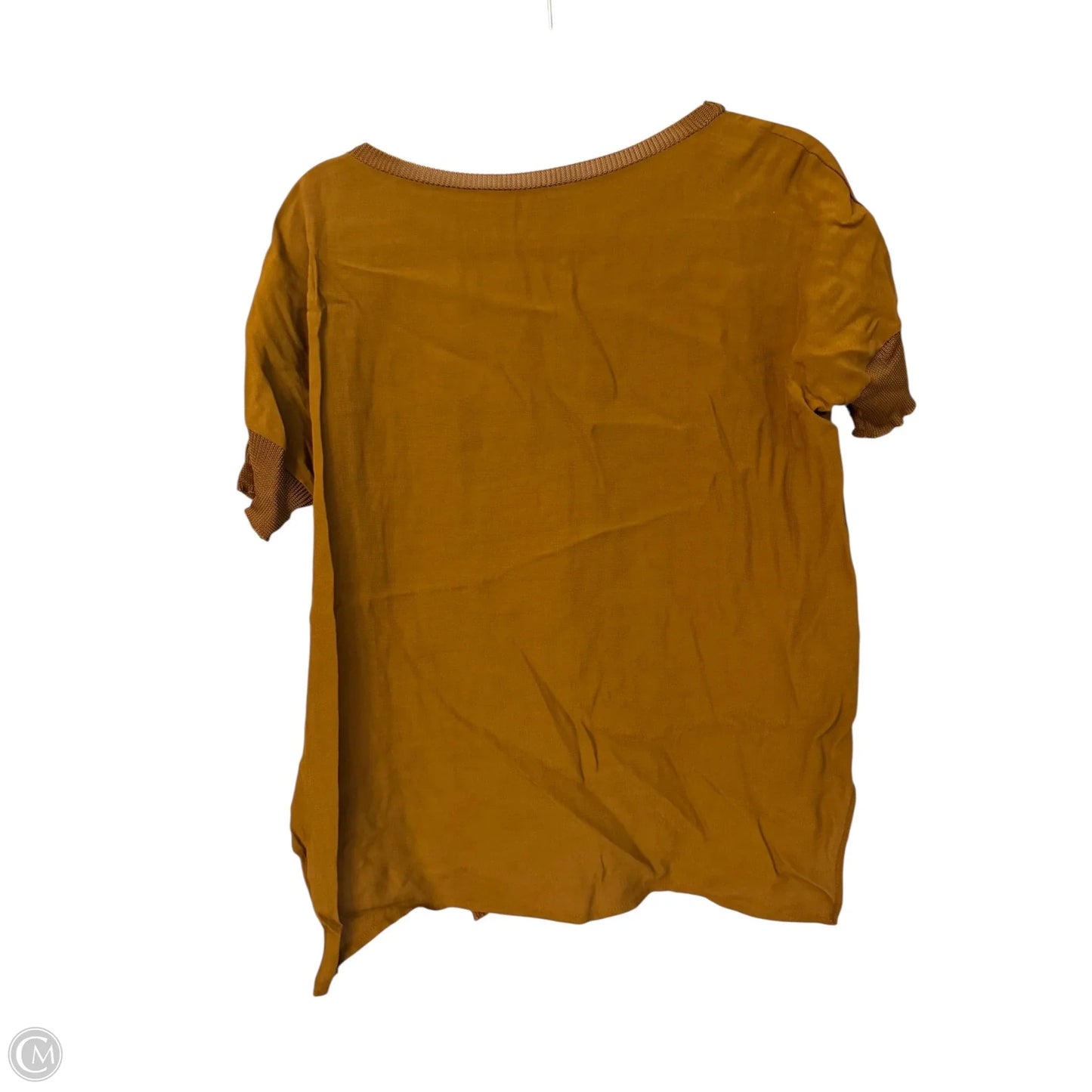 Blouse Short Sleeve By Zara In Brown, Size: M