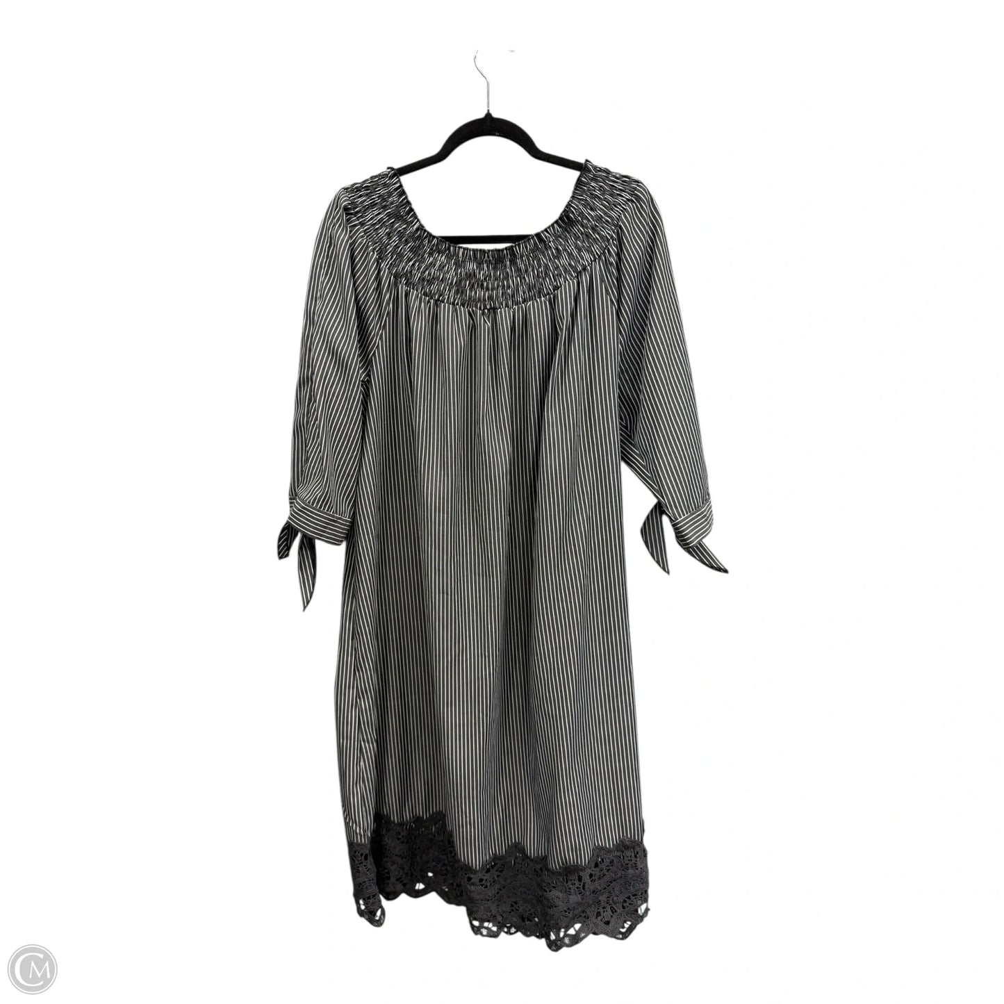 Dress Casual Midi By Mlle Gabrielle In Black & White, Size: 2x