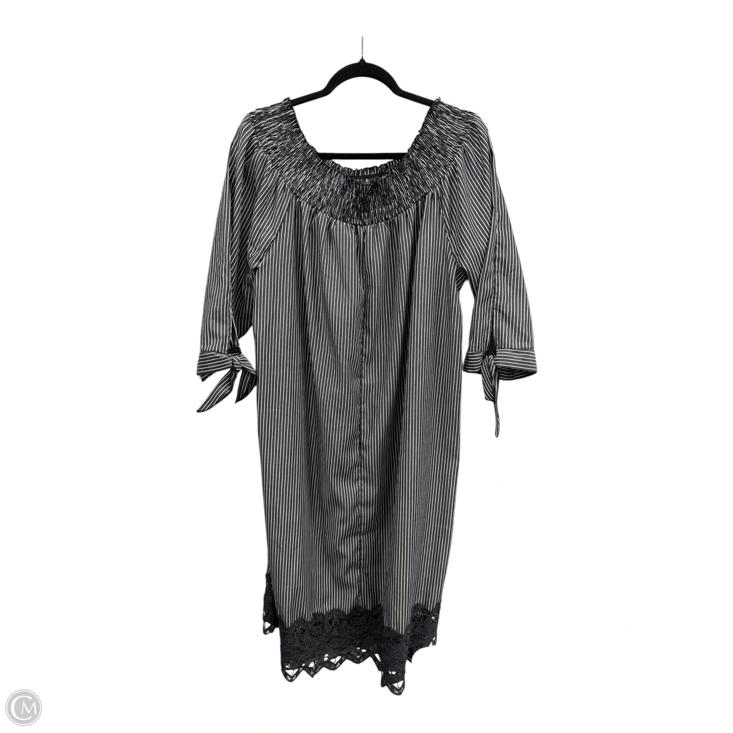 Dress Casual Midi By Mlle Gabrielle In Black & White, Size: 2x