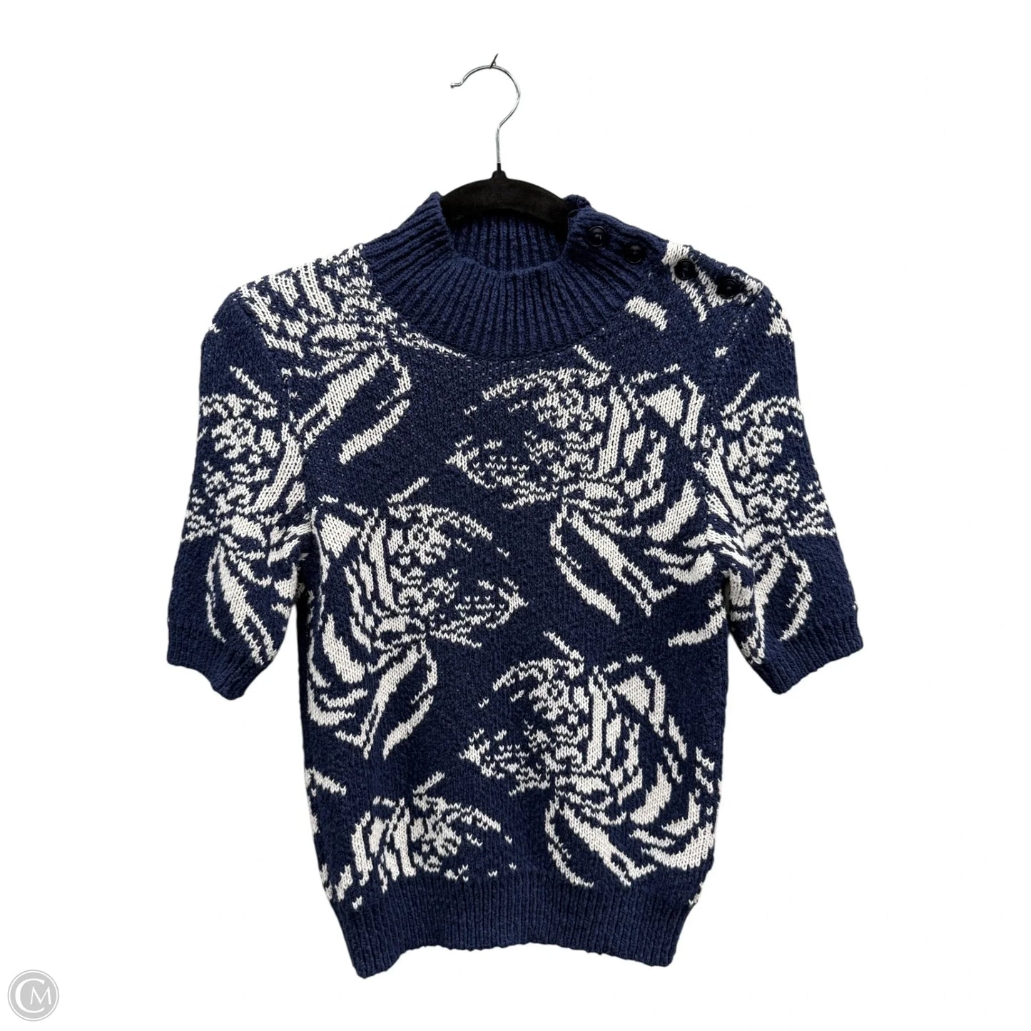 Sweater By Maeve In Blue & White, Size: Xs