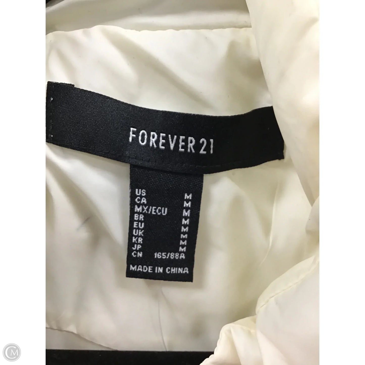 Vest Puffer & Quilted By Forever 21 In Cream & Silver, Size: M