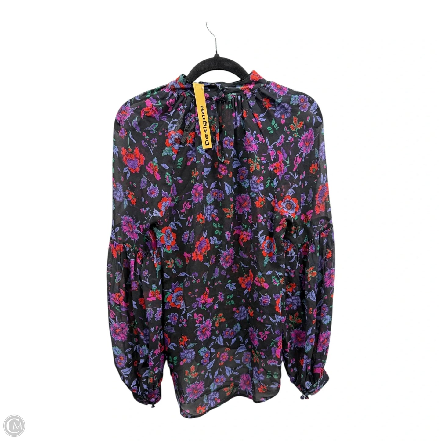 Blouse Long Sleeve By Veronica Beard In Black & Purple, Size: 4