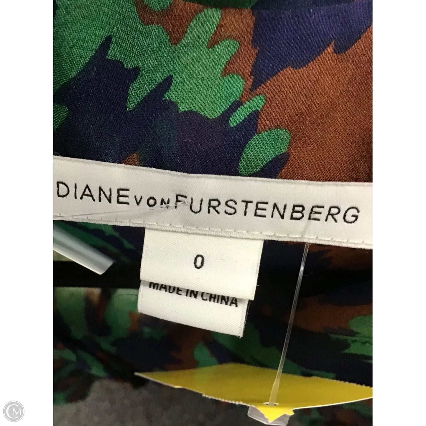 Blouse Designer By Diane Von Furstenberg In Brown & Green, Size: 0