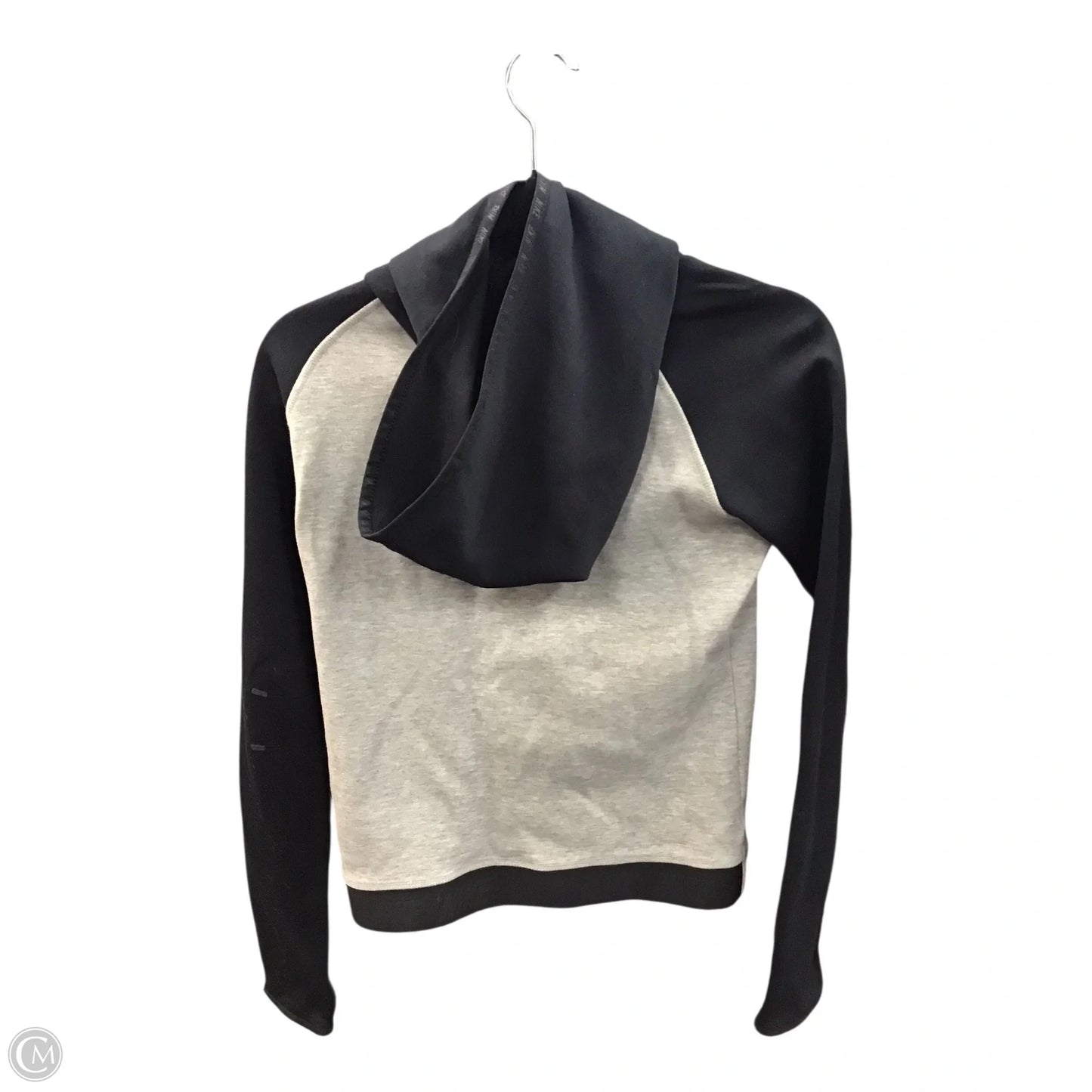 Athletic Sweatshirt Hoodie By Nike Apparel In Black & Grey, Size: S