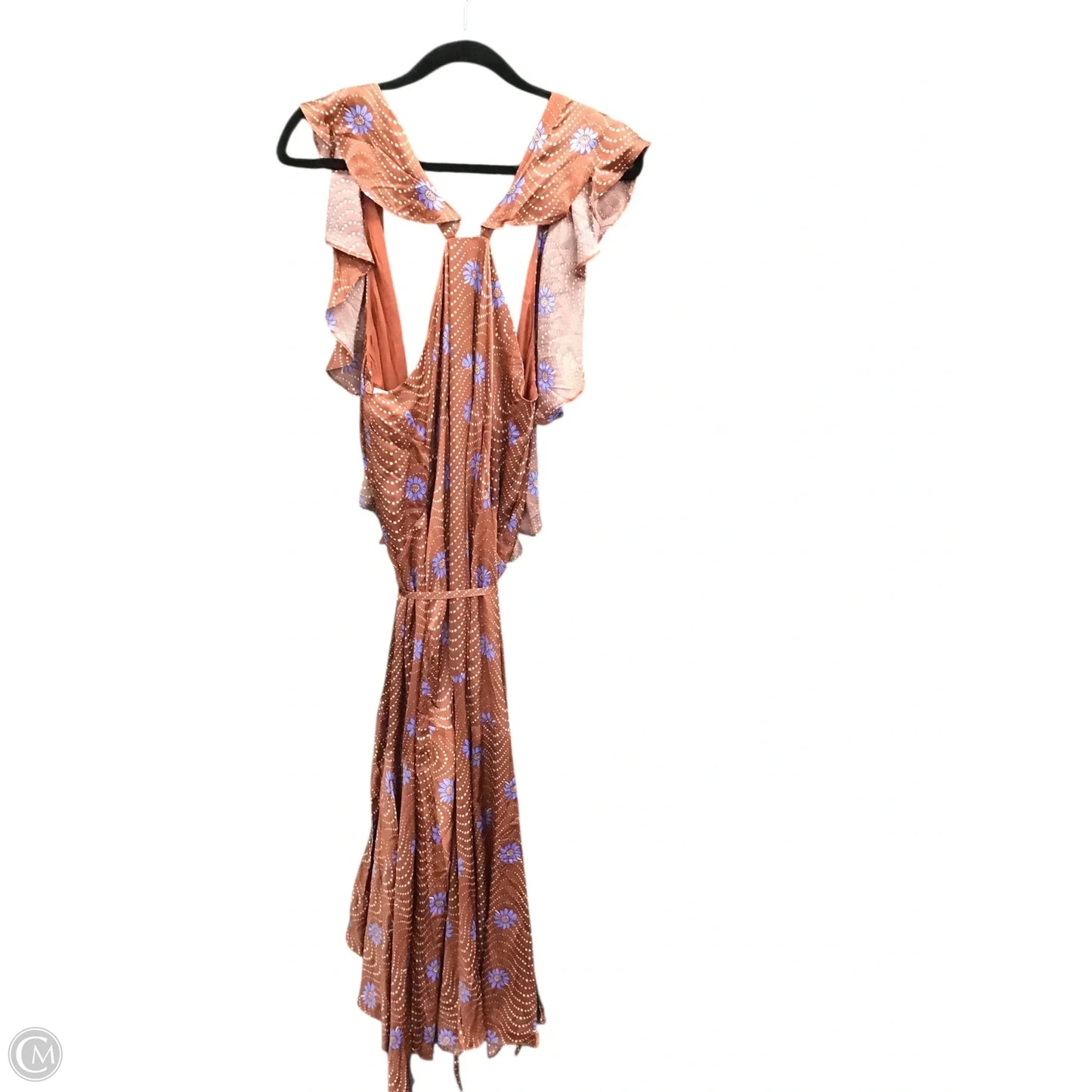 Dress Casual Maxi By Anthropologie In Cream & Orange, Size: L