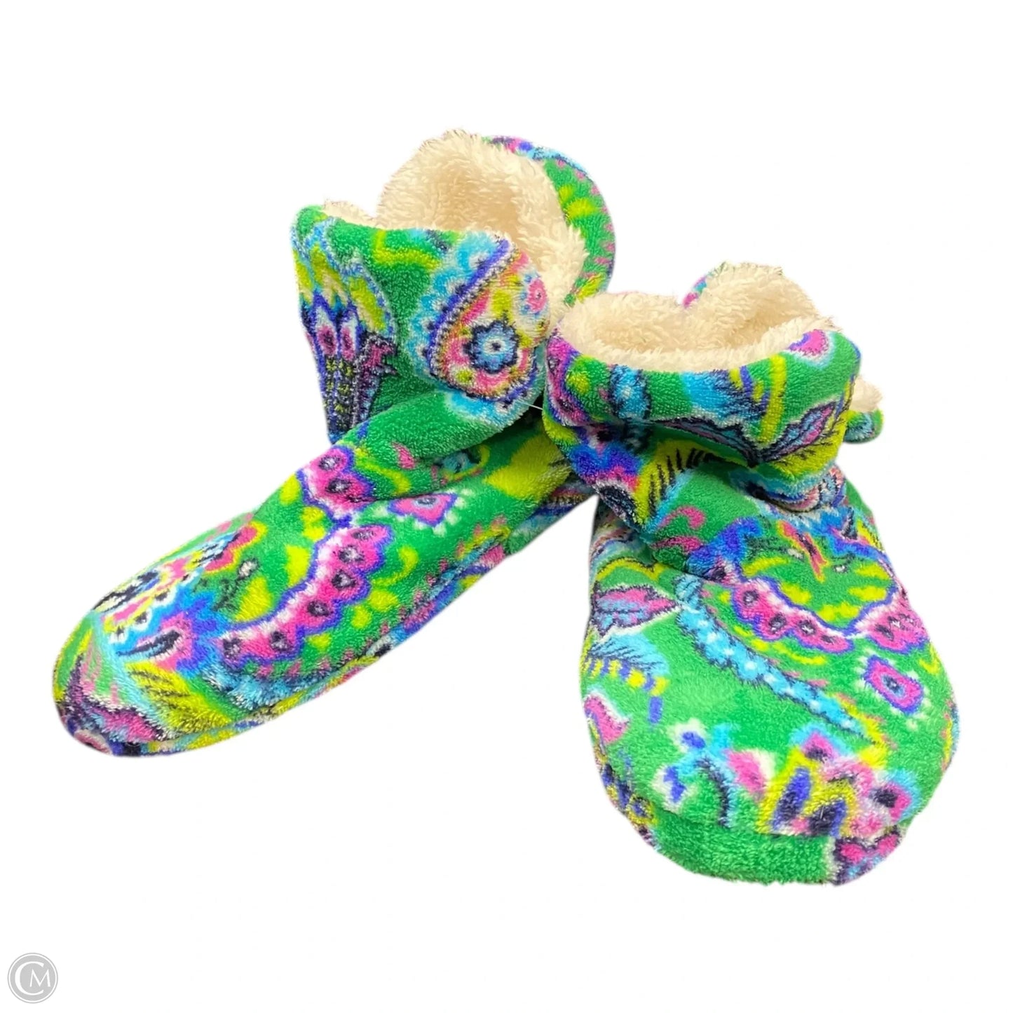 Slippers By Vera Bradley In Green & Pink, Size: 7