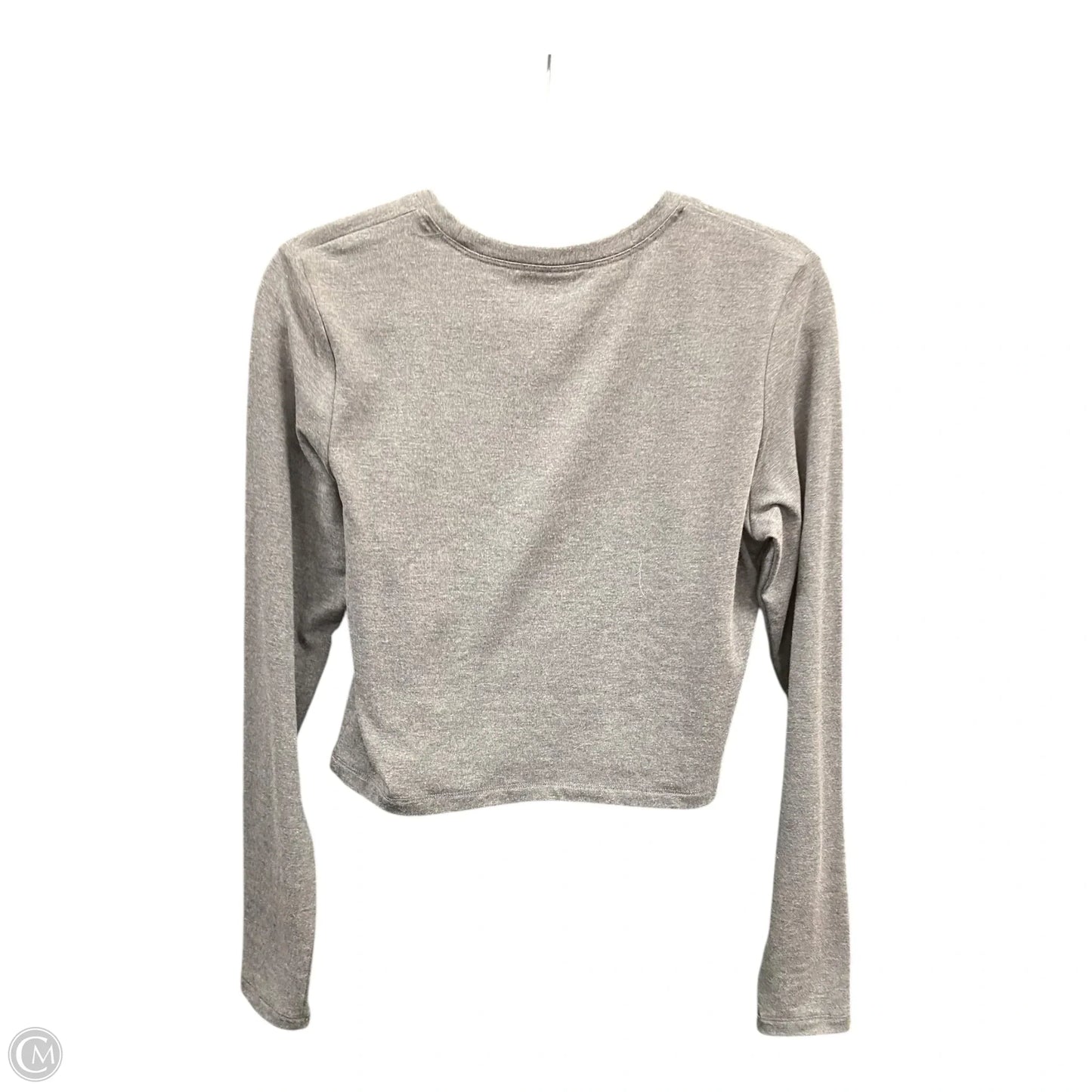 Athletic Top Long Sleeve Crewneck By Yogalicious In Grey, Size: L