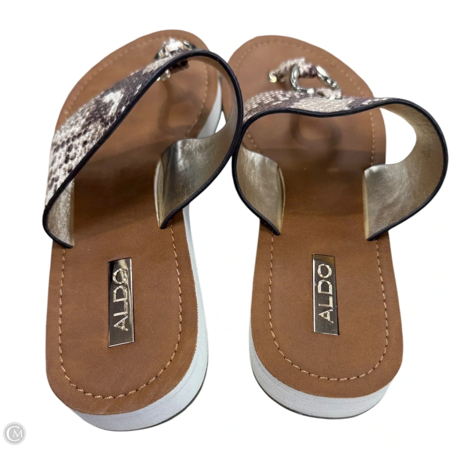 Sandals Flats By Aldo In Snakeskin Print, Size: 8.5