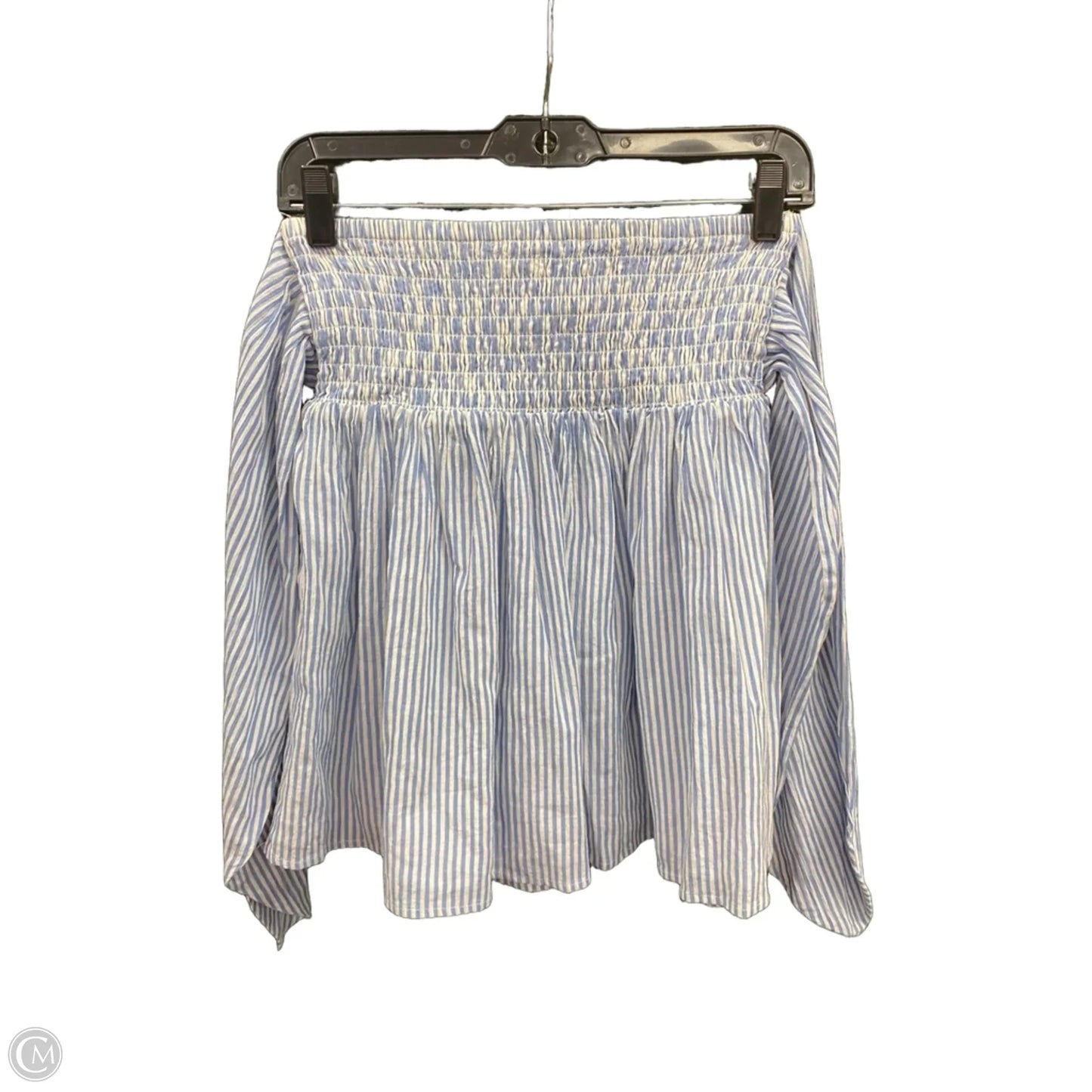 Blouse Long Sleeve By Loft In Blue & White, Size: Xs