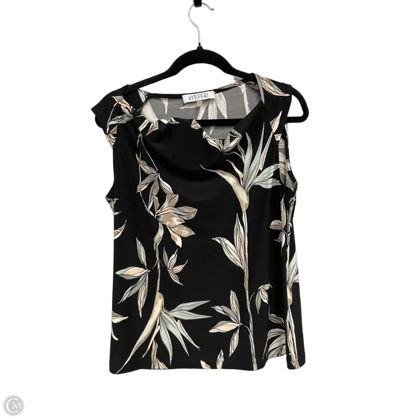 Top Sleeveless By Kasper In Black & Cream, Size: L