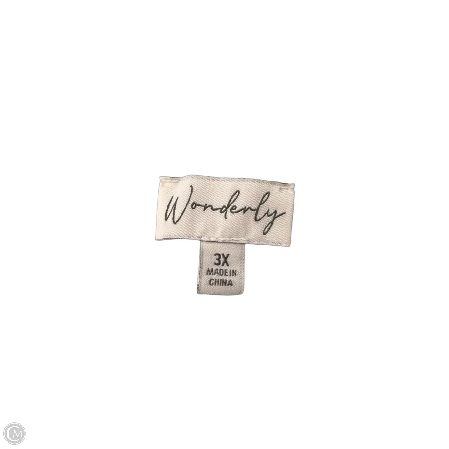 Top Short Sleeve By Wonderly In Green & White, Size: 3x