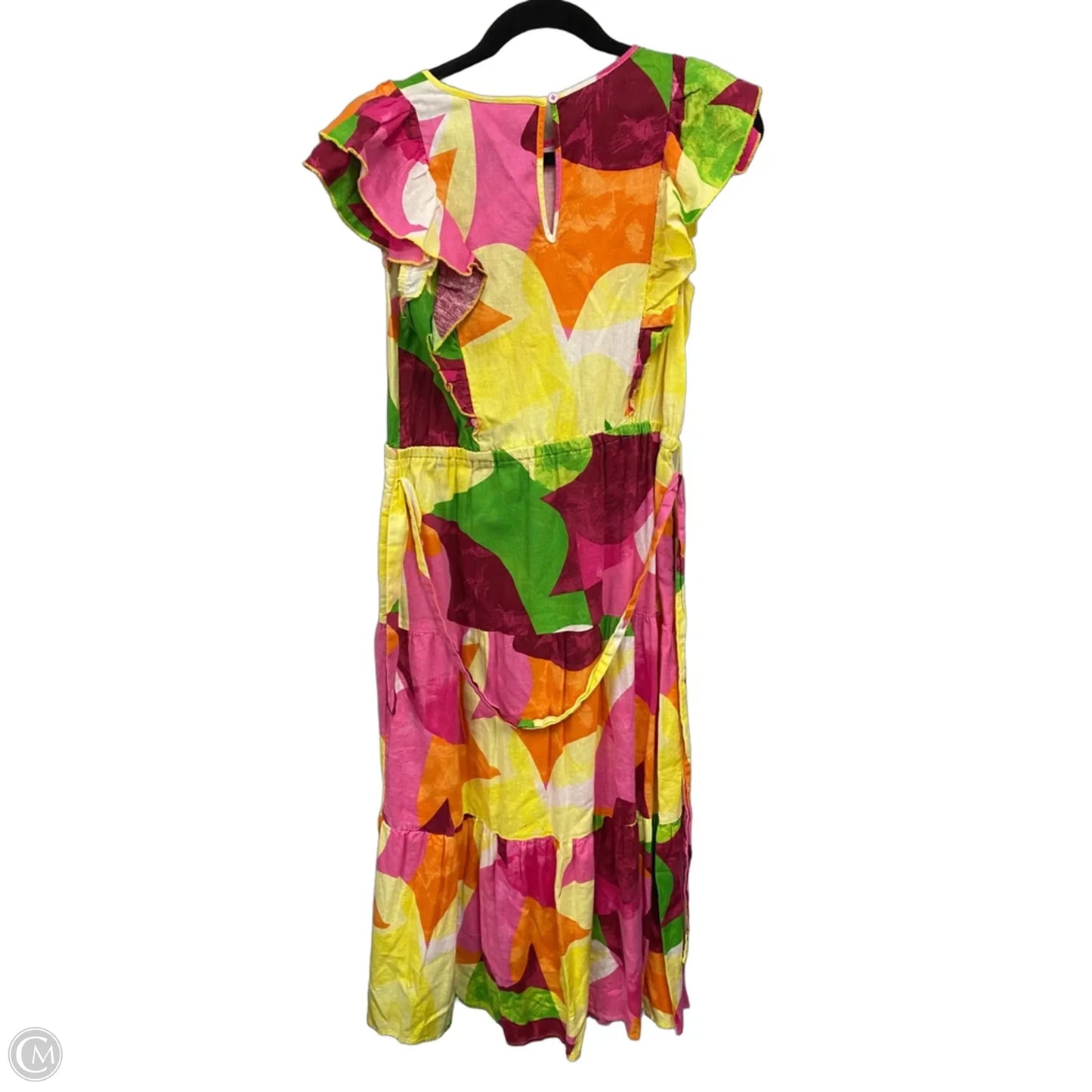 Dress Casual Midi By The Get In Pink & Yellow, Size: Xs