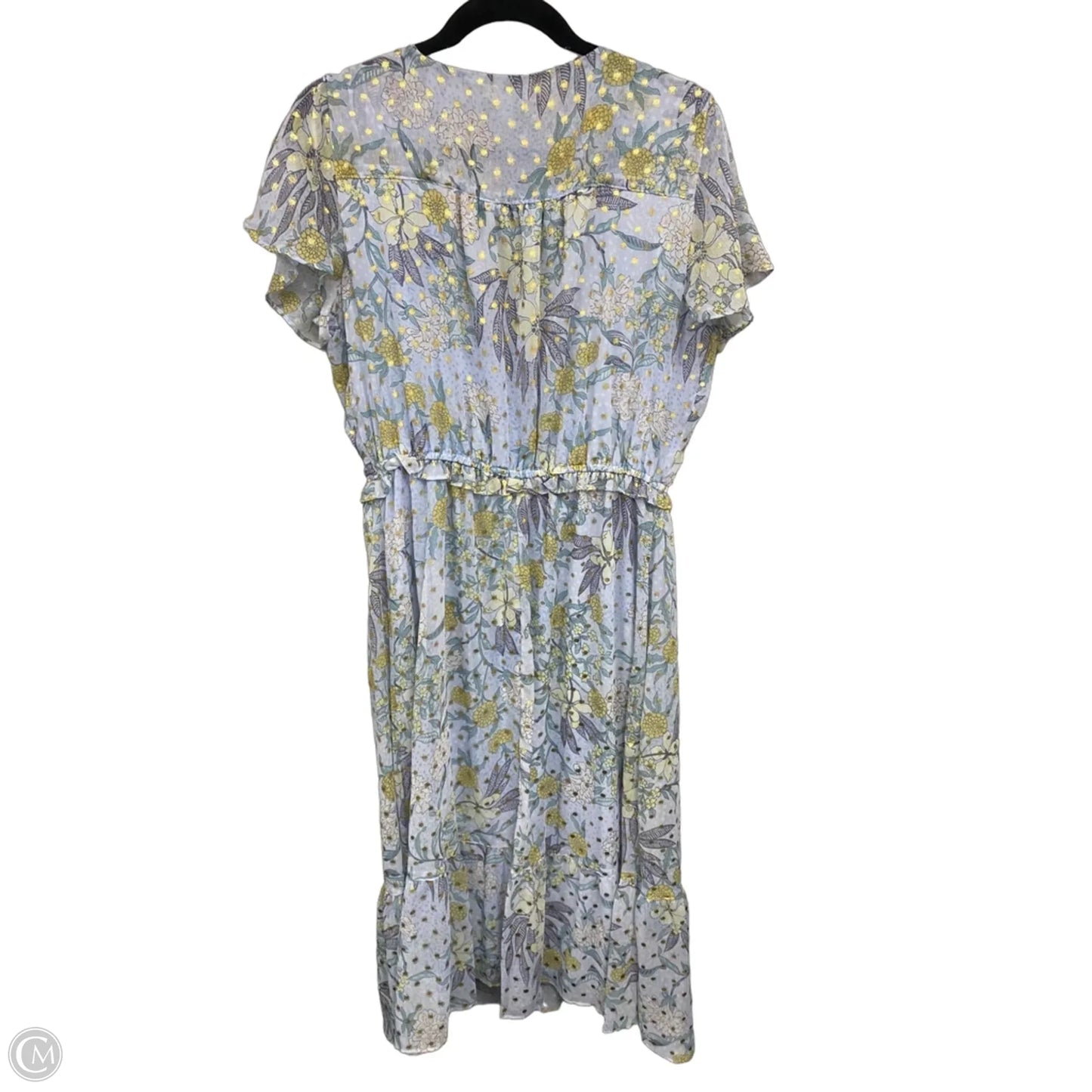 Dress Casual Midi By Lc Lauren Conrad In Blue & Yellow, Size: L