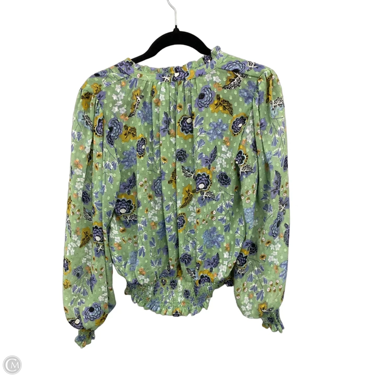 Blouse Long Sleeve By Rachel Zoe In Blue & Green, Size: Osfm