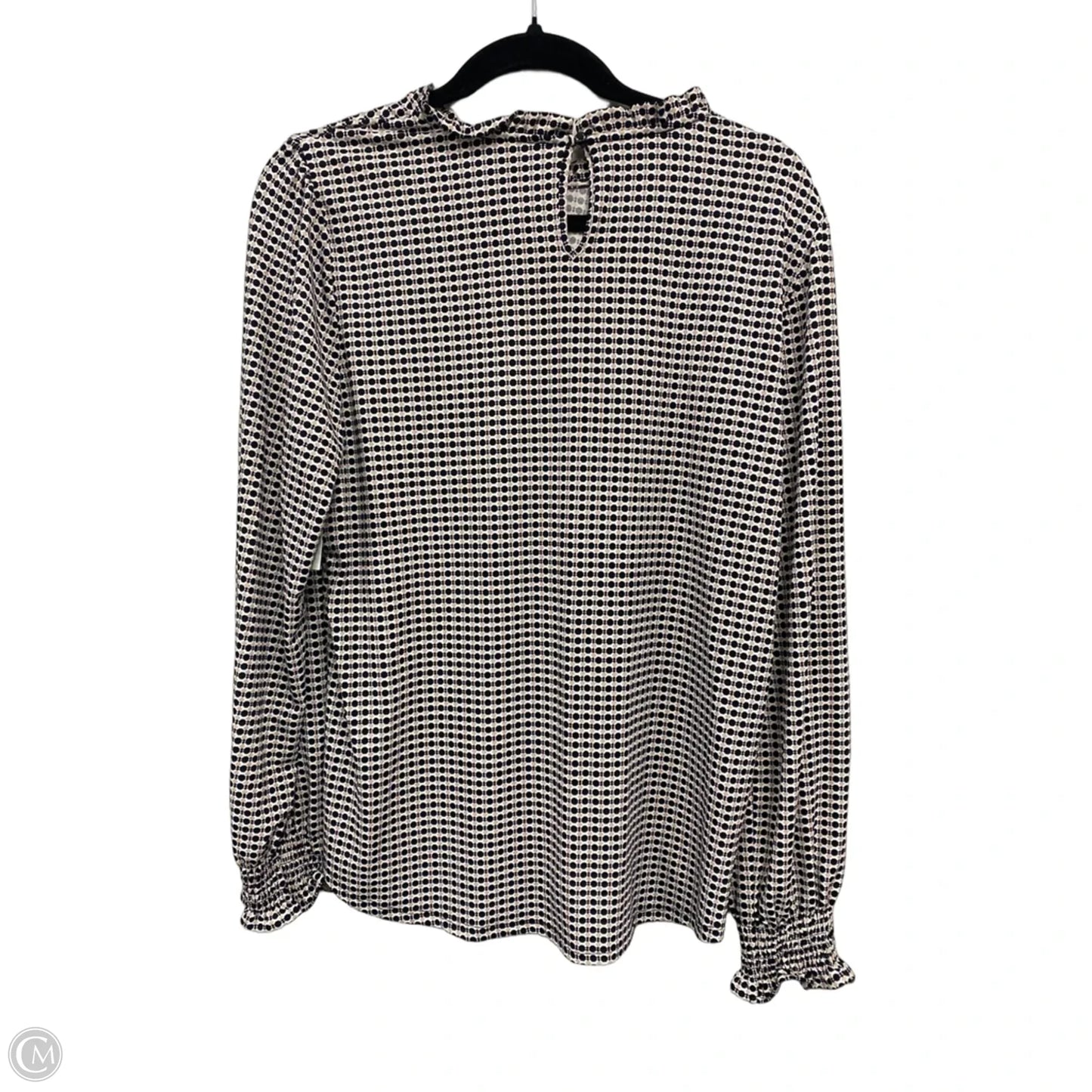 Blouse Long Sleeve By Adrianna Papell In Black & Tan, Size: Xl