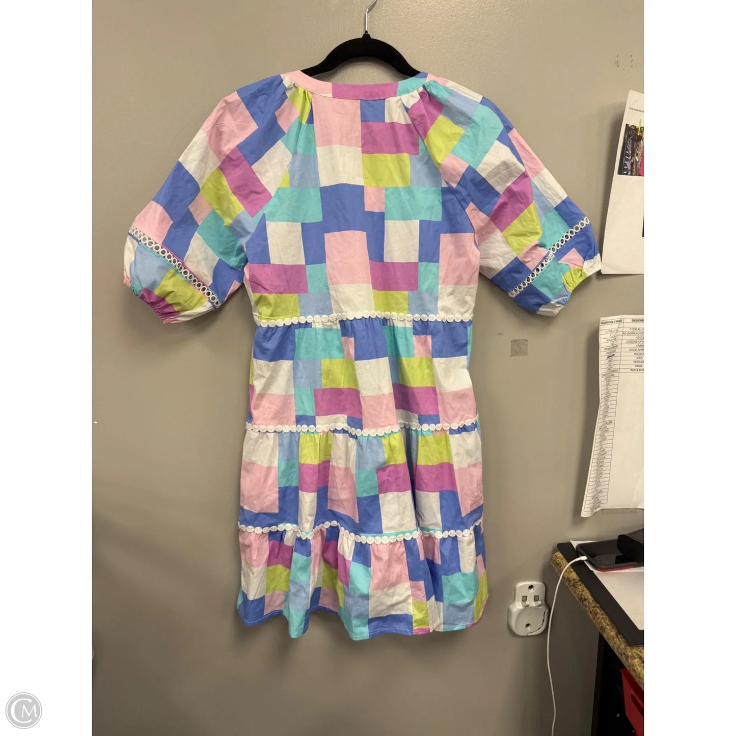 Dress Casual Short By Mary Square In Blue & Pink, Size: S