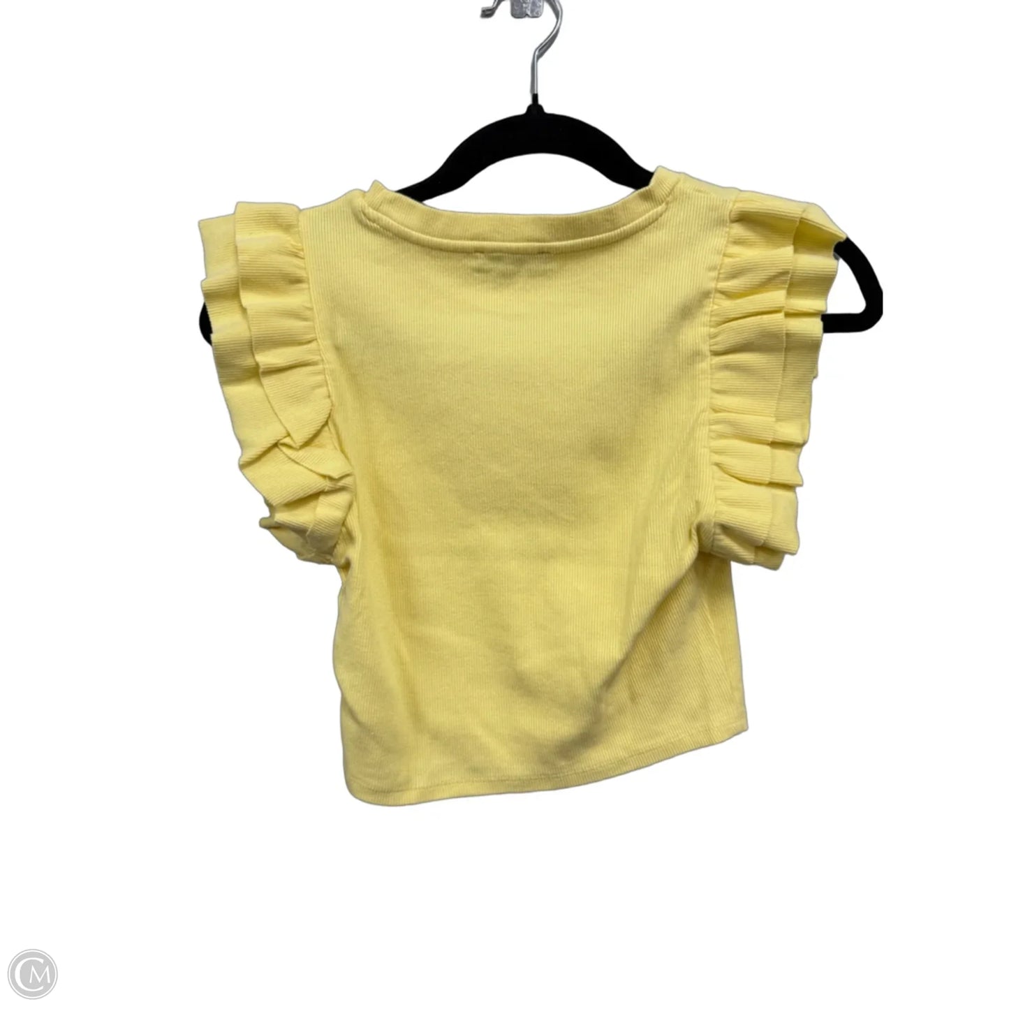 Top Short Sleeve By Zara In Yellow, Size: S