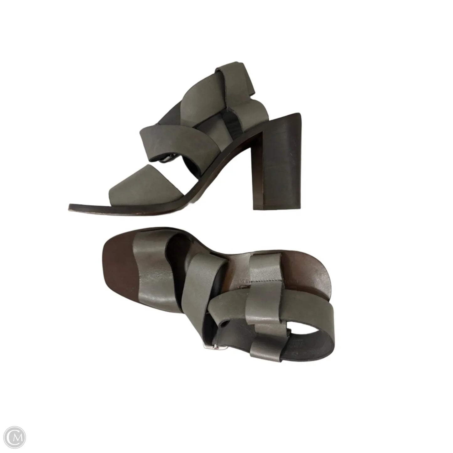 Sandals Heels Block By Cmb In Grey, Size: 9.5