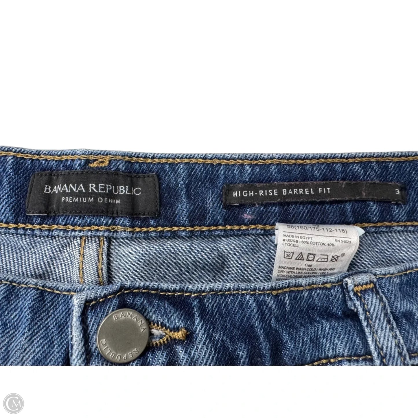Jeans Straight By Banana Republic In Blue Denim, Size: 16