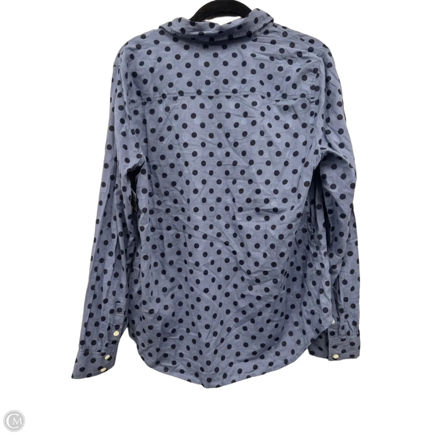 Blouse Long Sleeve By J. Crew In Blue, Size: L
