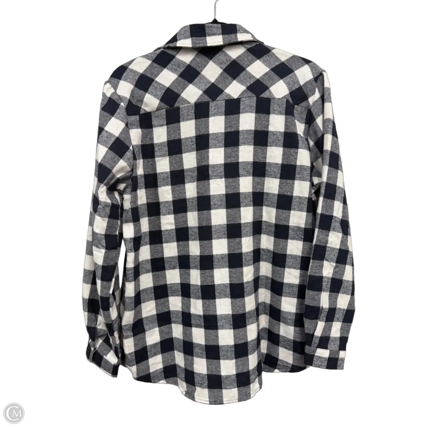 Top Long Sleeve By Clothes Mentor In Blue & White, Size: M