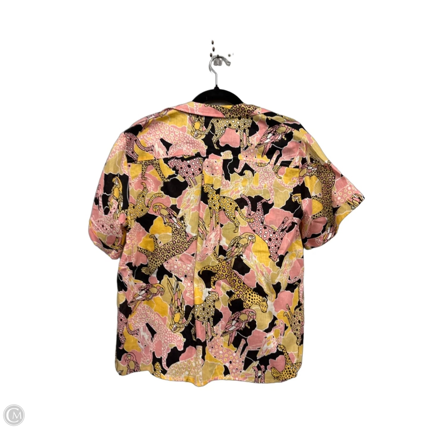 Top Short Sleeve By Maeve In Pink & Yellow, Size: S